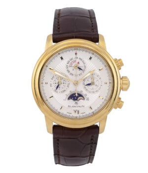 BLANCPAIN Leman Perpetual Calendar Chronograph in Gelbgold, mit silbernem Zifferblatt, Limitiert auf 29 Stück, 2585A-3342A-53A