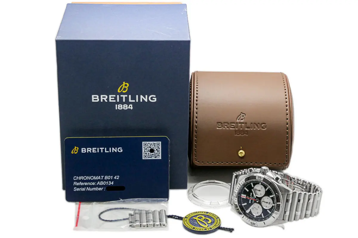 Breitling Chronomat B01 42 Edelstahl AB0134101B1A1 Box und Papiere Full Set