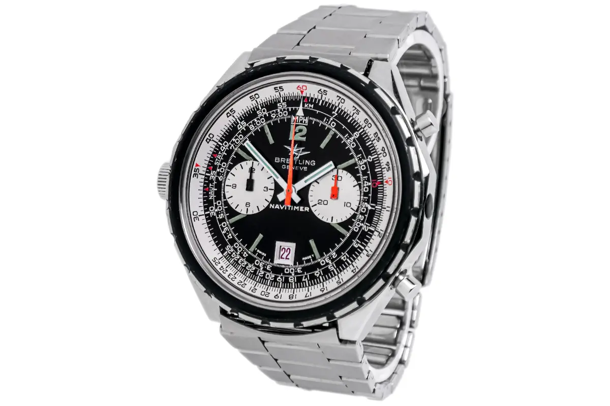 Breitling Navitimer Chrono-Matic Edelstahl Schwarz 1806 Sehr gut Rechts