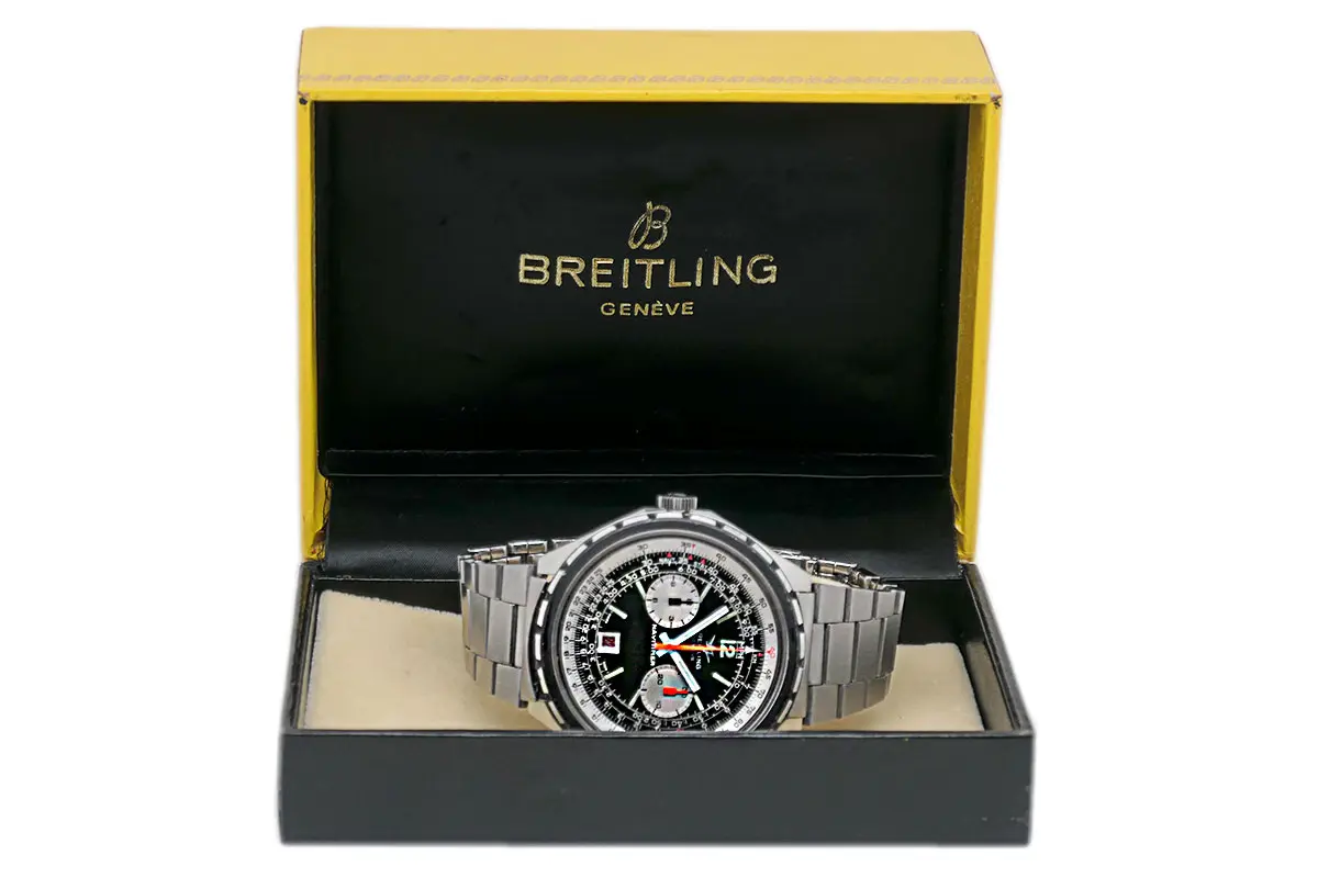 Breitling Navitimer Chrono-Matic Stainless Steel Black 1806 Box and Service Receipt Accessories