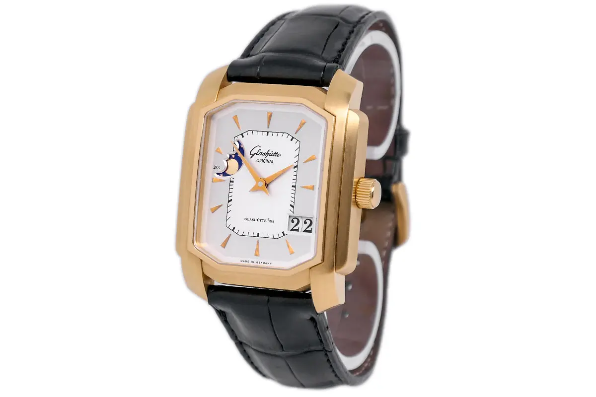 GLASHÜTTE ORIGINAL | Square Panorama Date Moon Phase Red Gold | Ref. 39-43-07-05-04 - Image 1