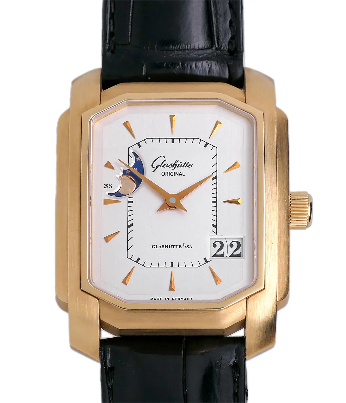 GLASHÜTTE ORIGINAL | Square Panorama Date Moon Phase Red Gold | Ref. 39-43-07-05-04