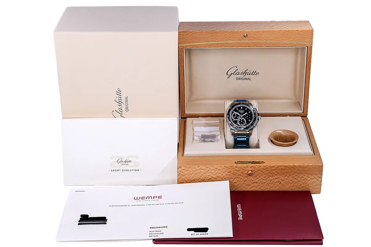 GLASHÜTTE ORIGINAL | Sport Evolution Chronograph | Ref. 39-31-43-03-14 - Full Set - Service 2022 - Image 4