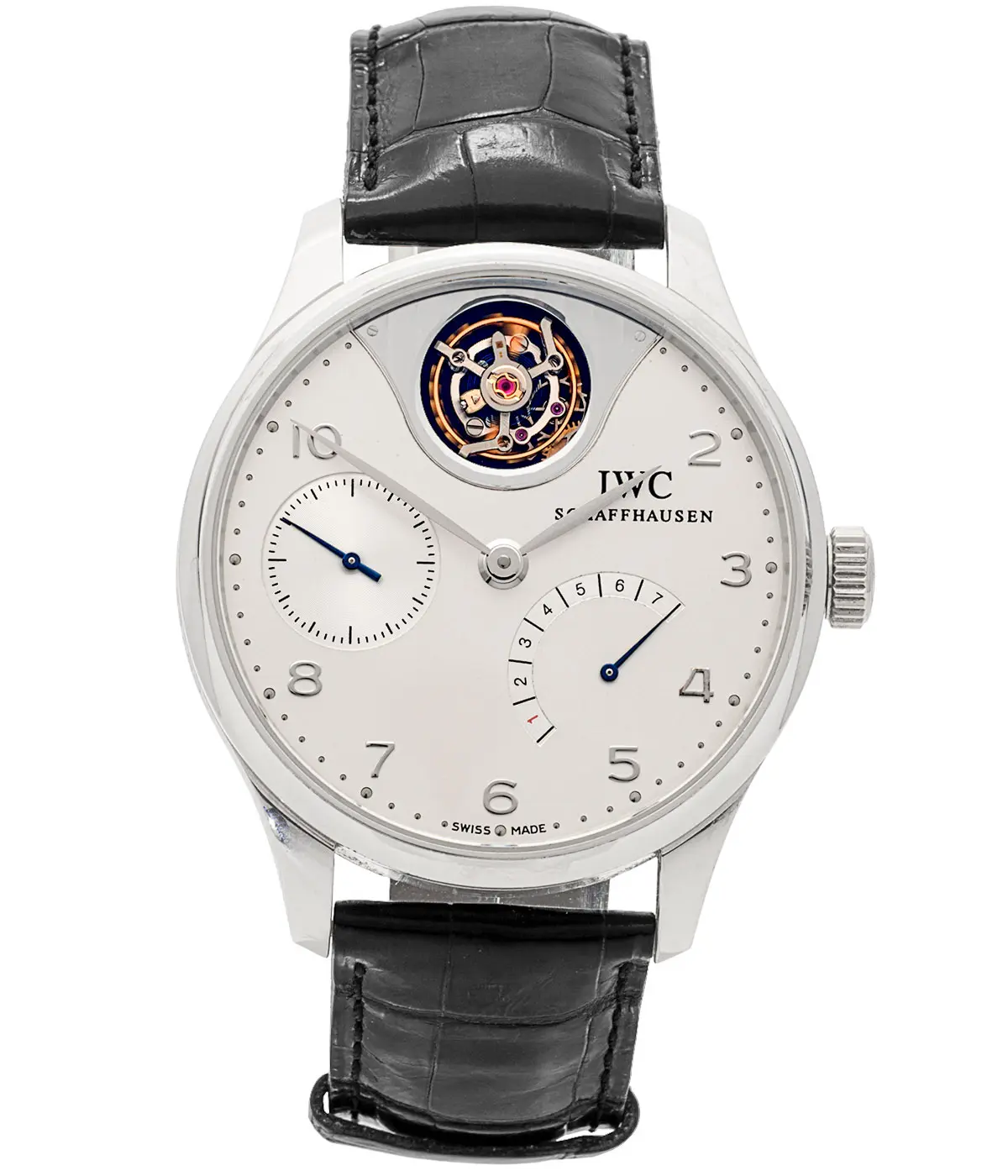 IWC Portugieser Tourbillon Mystère Platin IW504204 Zifferblatt