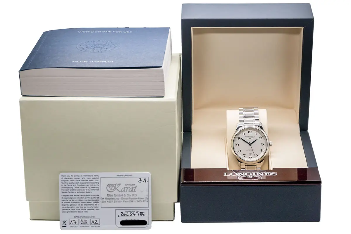 Longines Master Collection stainless steel L2.628.4.78.6 Box and papers
