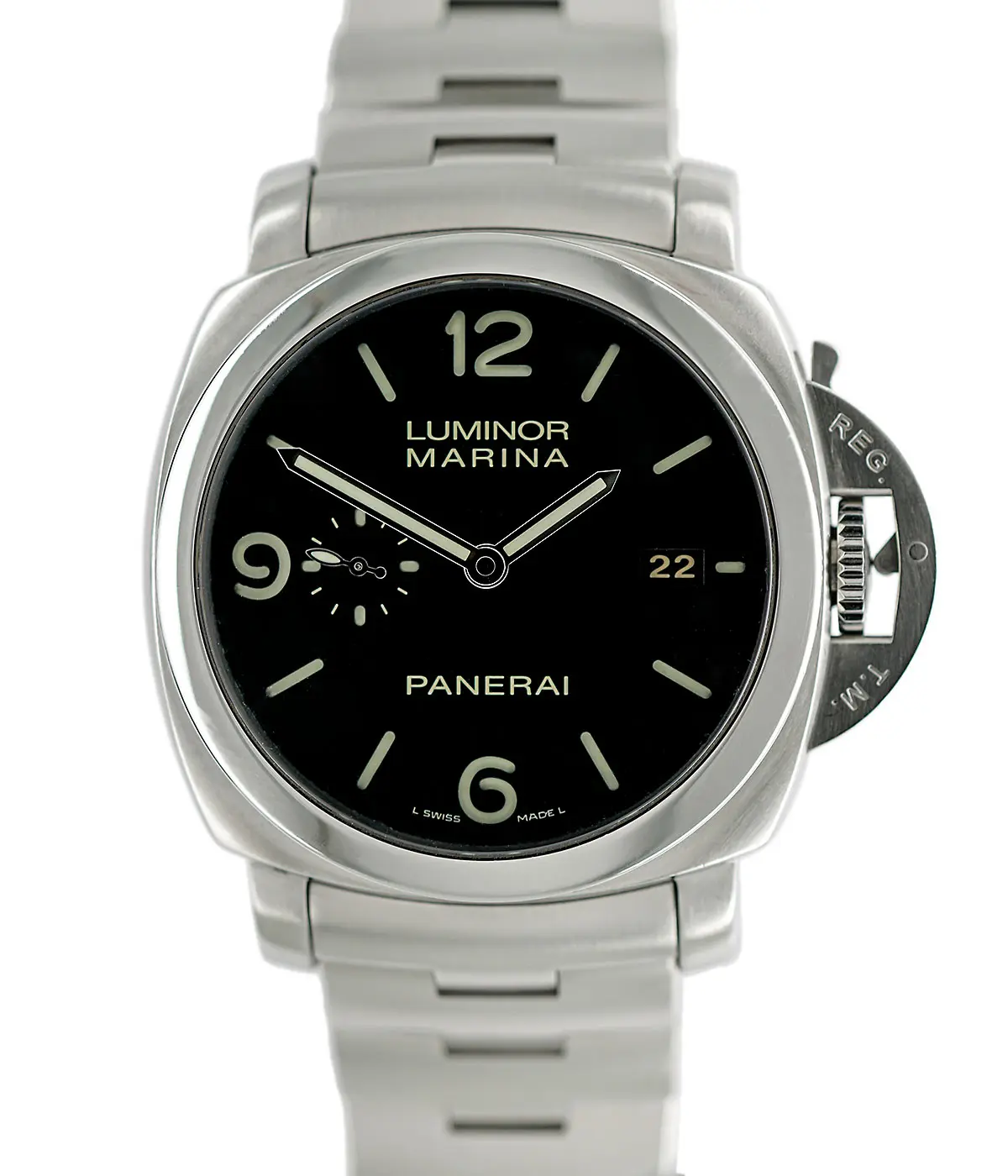 Panerai Luminor Marina 1950 Edelstahl PAM00328 Neuwertig Front