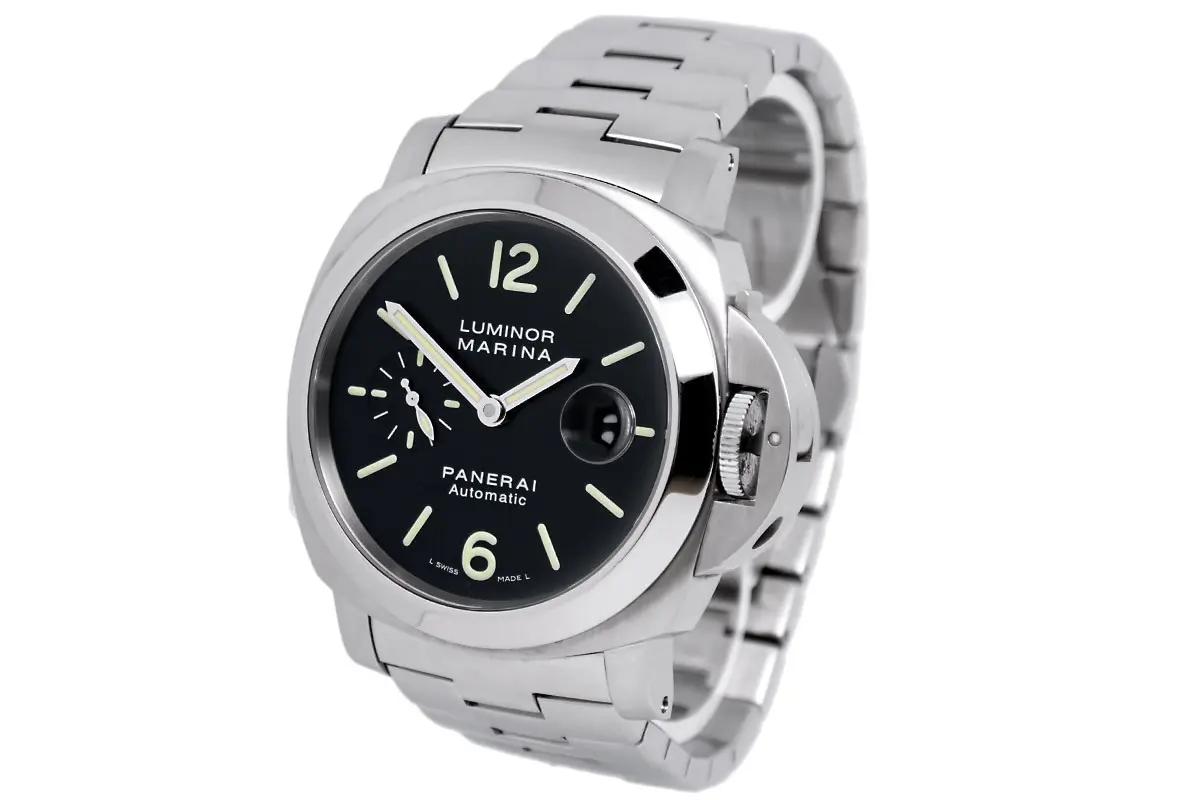 Panerai Luminor Marina Edelstahl PAM00299 getragen Linksansicht