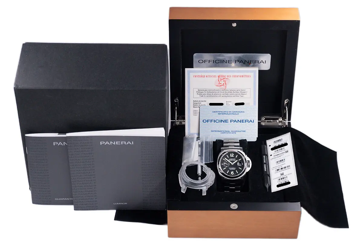 Panerai Luminor Marina stainless steel PAM00299 worn Full Set