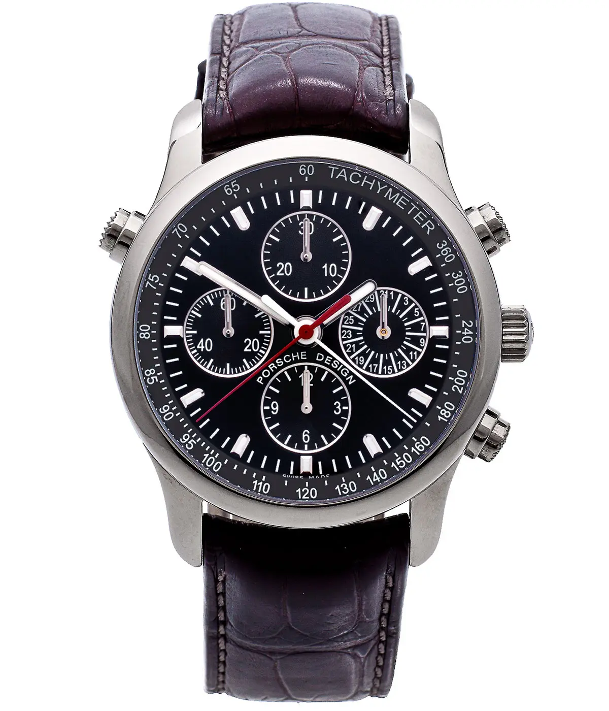 Porsche Design Dashboard Rattrapante 6613 Zifferblatt Wabenmuster