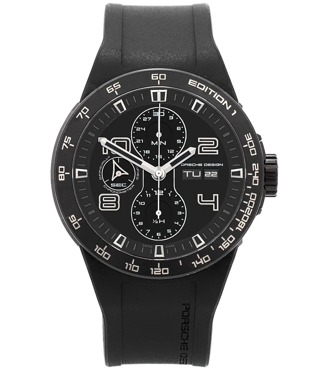 Porsche Design Flat Six Black PVD P6341.13.44.1169 Zifferblatt Monochrom