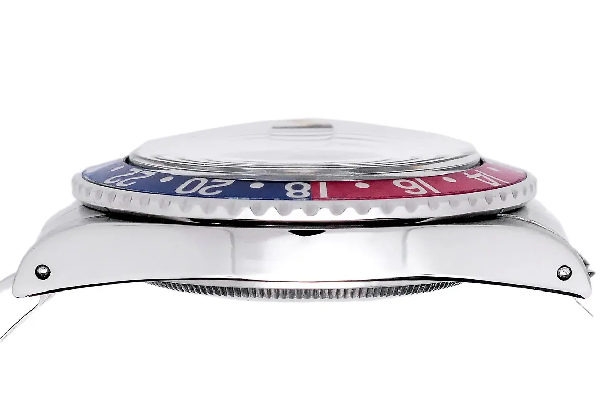 Rolex GMT-Master Edelstahl Schwarz 16750 Getragen Flanke