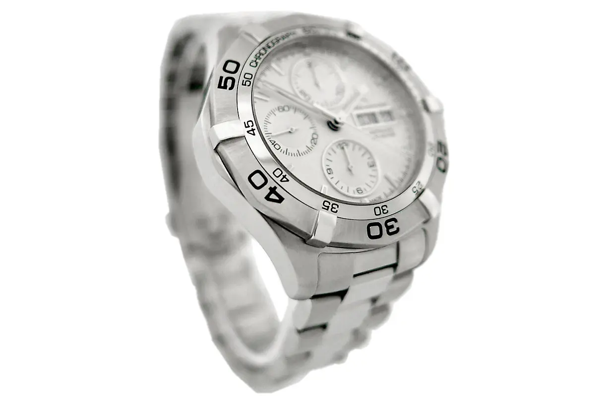 TAG Heuer Aquaracer Chronograph Edelstahl CAF2011 Sehr gut Links