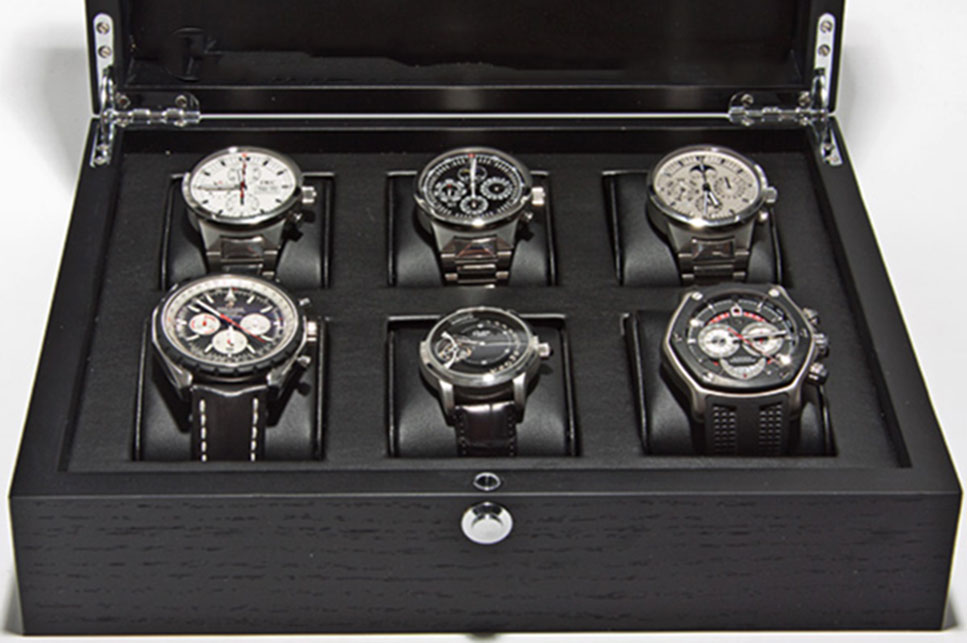 WATCH BOX | for 6 watches ash wood matt black | Ref. L29B24H8-6 S - Image 1