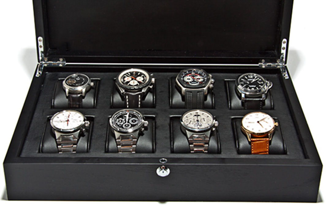 WATCH BOX | for 8 watches ash wood matt black | Ref. L36B34H9-8 S - Image 1