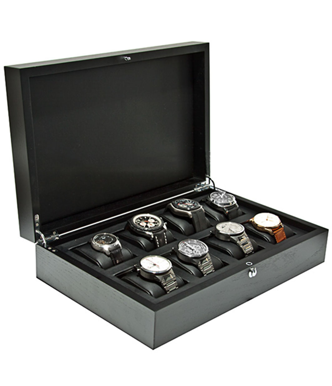 UHRENBOX | for 8 watches ash wood matt black | Ref. L36B34H9-8 S