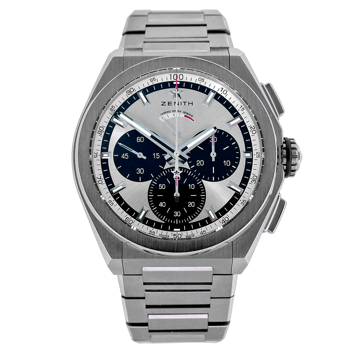 Zenith Defy El Primero 21 Titan Silber Panda Dial 95.9001.9004/01.R582 ungetragen Front