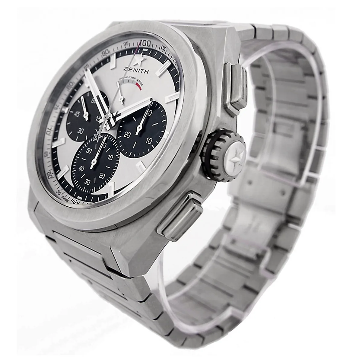 Zenith Defy El Primero 21 Titan Silber Panda Dial 95.9001.9004/01.R582 ungetragen Rechts