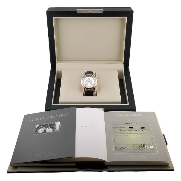 A. LANGE & SÖHNE Saxonia Double Split Rotgold Ref. 404.032 - Full Set - NOS