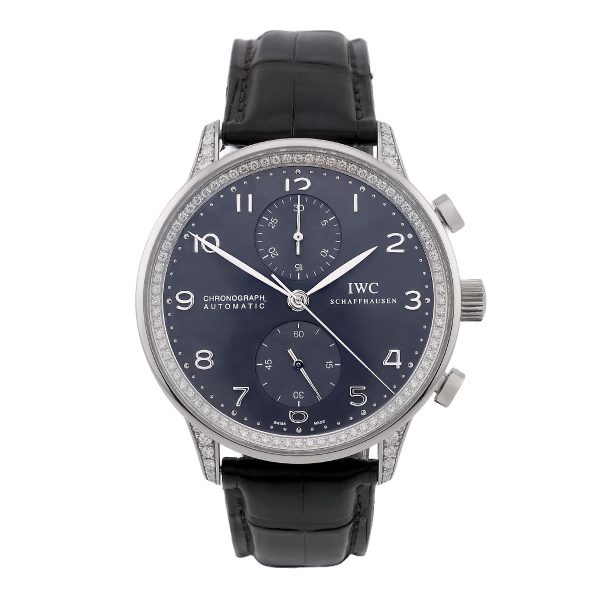 IWC | Portugieser Chronograph Automatic White Gold with original Diamond Setting | Ref. IW371439