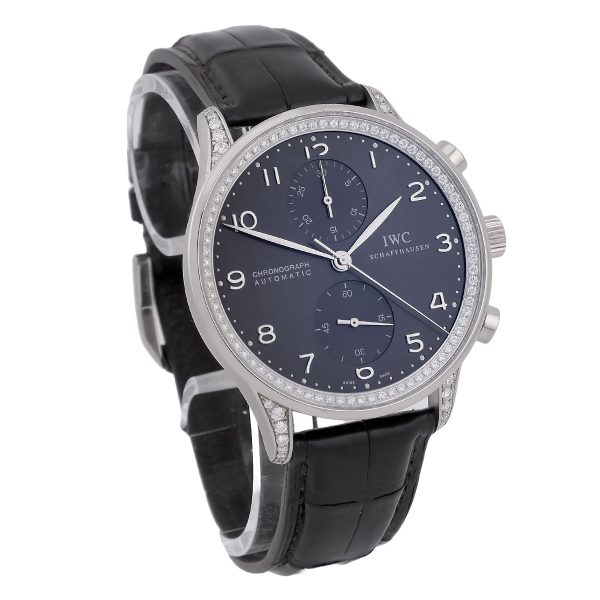 IWC | Portugieser Chronograph Automatic White Gold with original Diamond Setting | Ref. IW371439