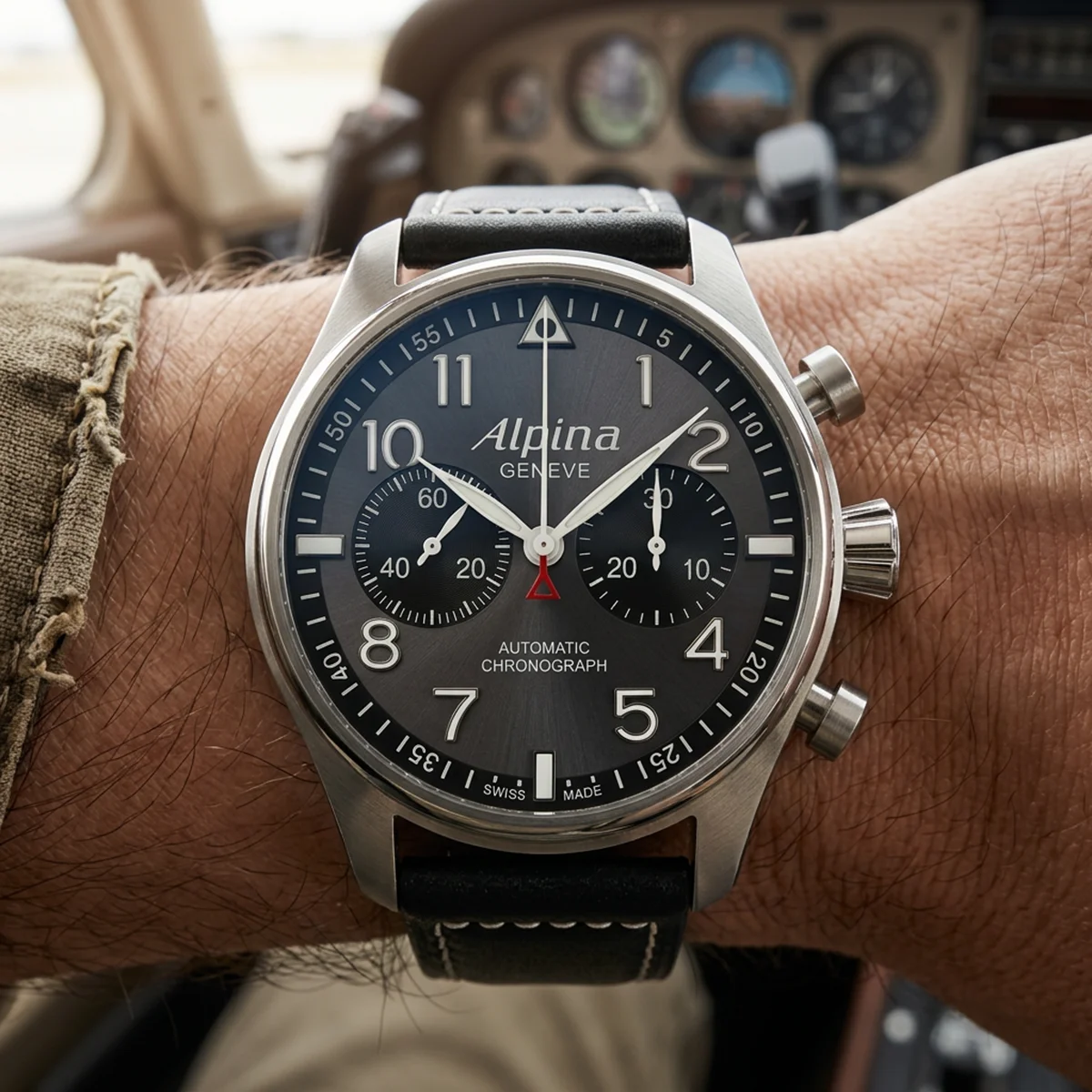 Alpina Startimer Pilot Chronograph Stainless Steel AL-860X4SP26 Wristshot