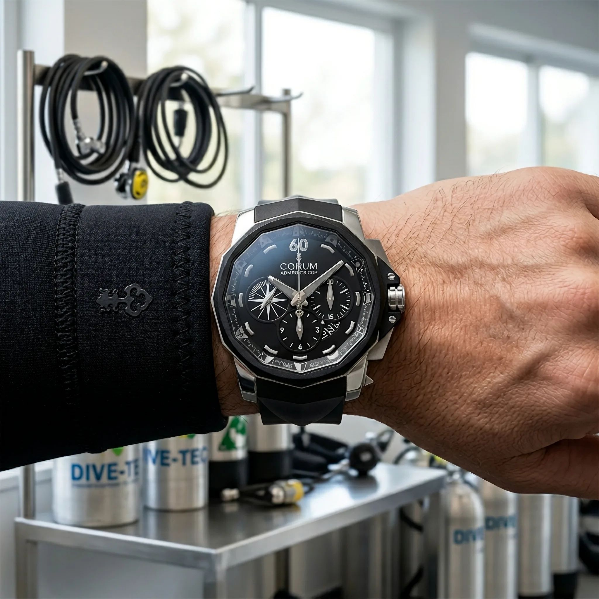 Corum Admiral's Cup Challenger 48 Titan black 753.935.06 Wristshot