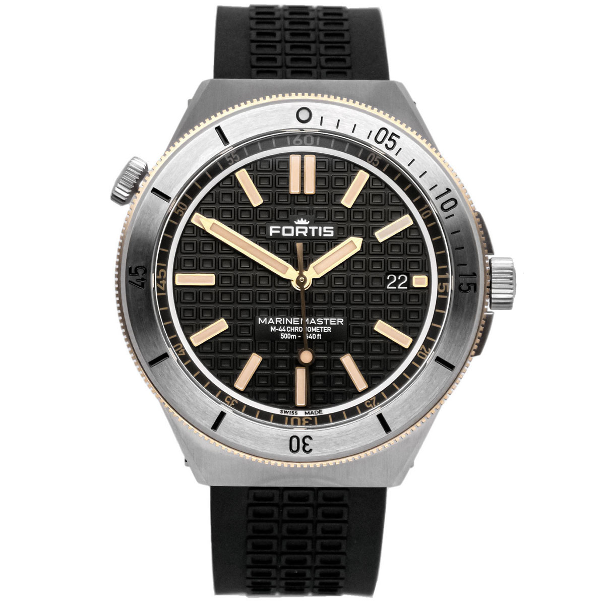 Fortis Marinemaster M-44 Black Resin Gold | Referenz F8120015 mit schwarzem Zifferblatt, Limitiert, NOS