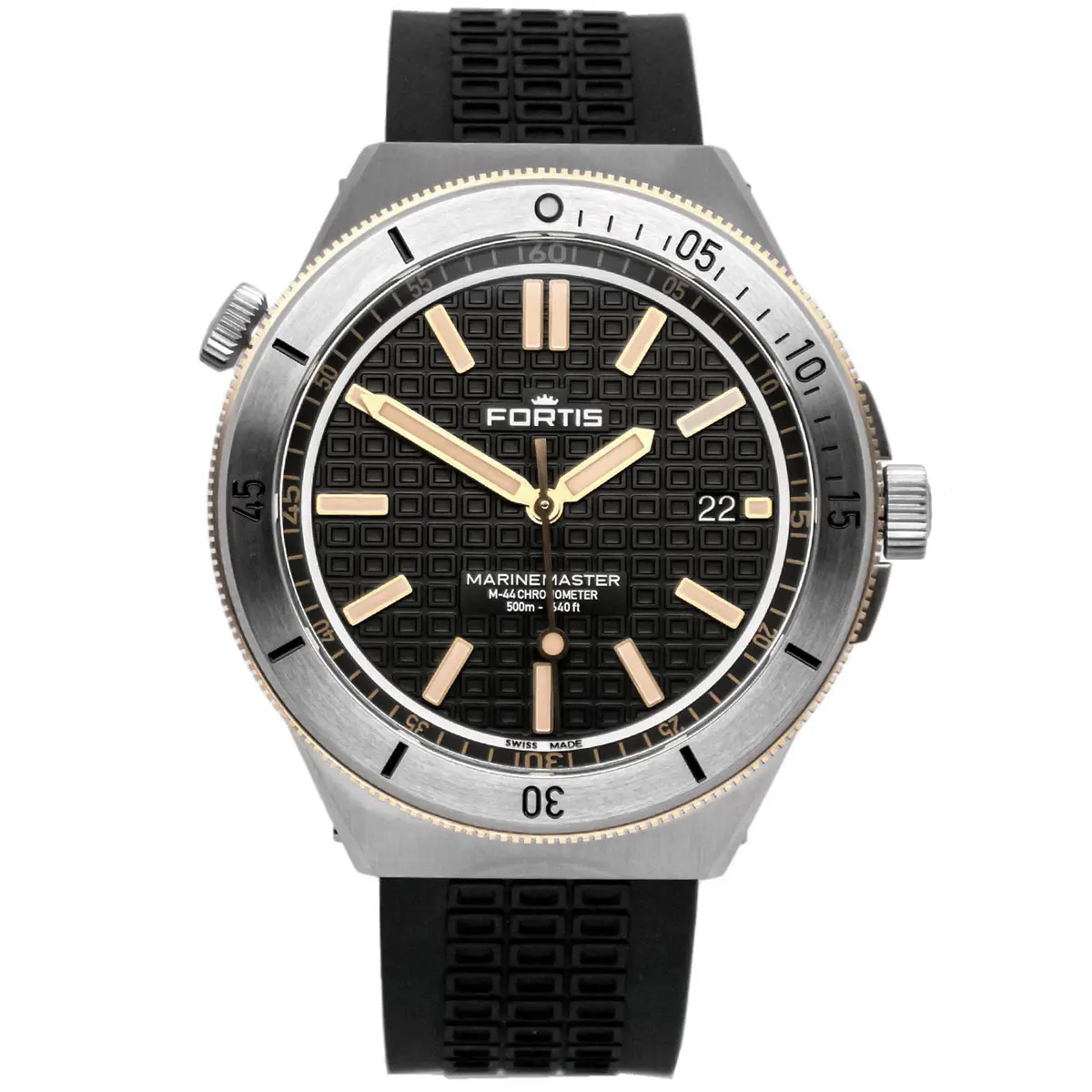 Fortis Marinemaster M-44 Edelstahl Gold F8120015 Ungetragen Front