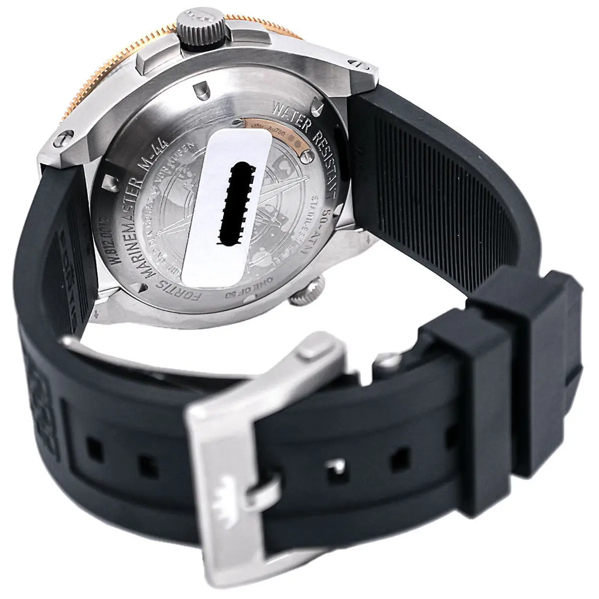 Fortis Marinemaster M-44 Edelstahl Gold F8120015 Massivboden Boden