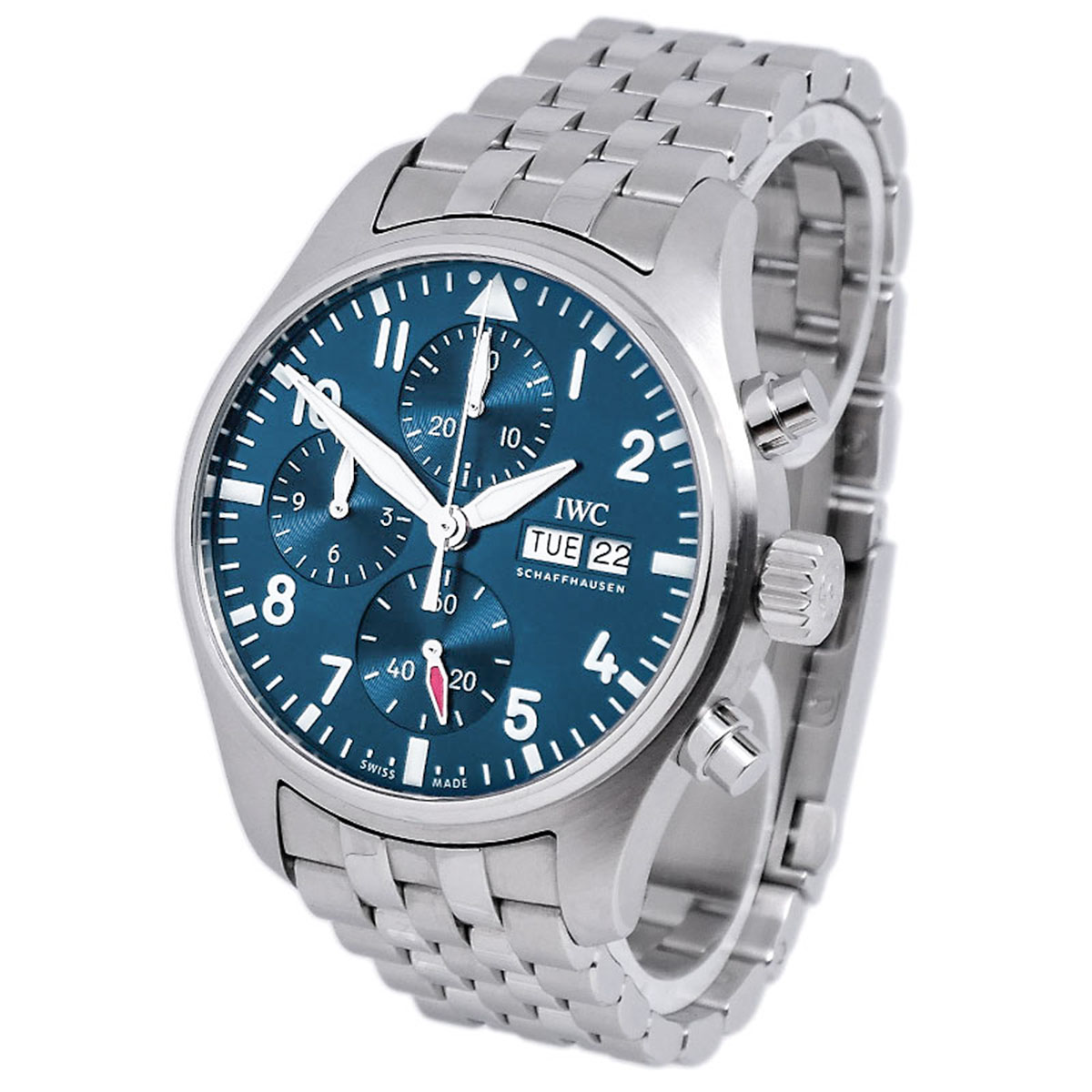 iwc-fliegeruhr-pilots-watch-chronograph-41-referenz-iw388102-blaues-zifferblatt-03-2035-2 IWC Fliegeruhr Pilot's Watch Chronograph 41 Edelstahl mit blauem Zifferblatt Referenz IW388102
