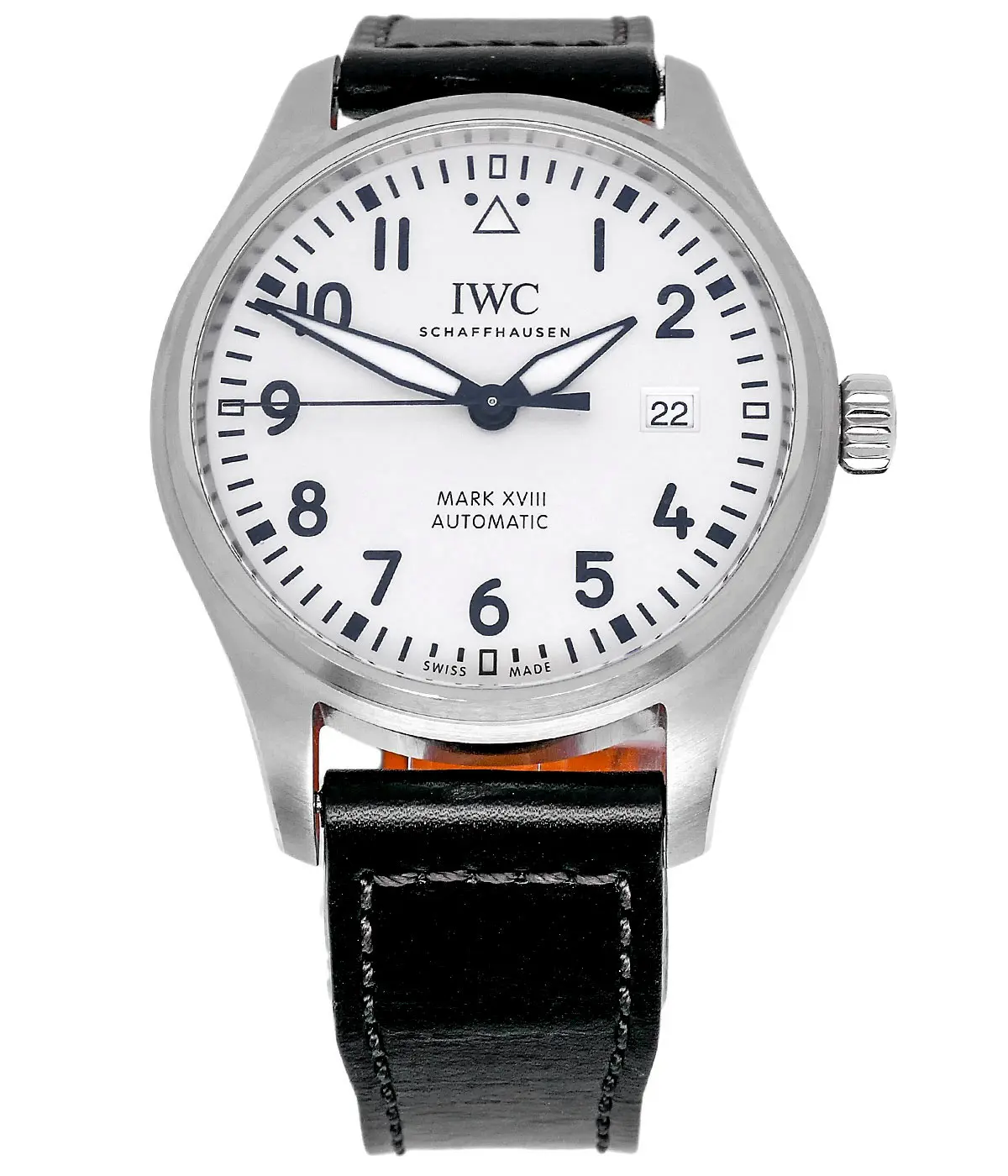 IWC Pilot's Watch Mark XVIII weißes Zifferblatt IW327002 Frontansicht
