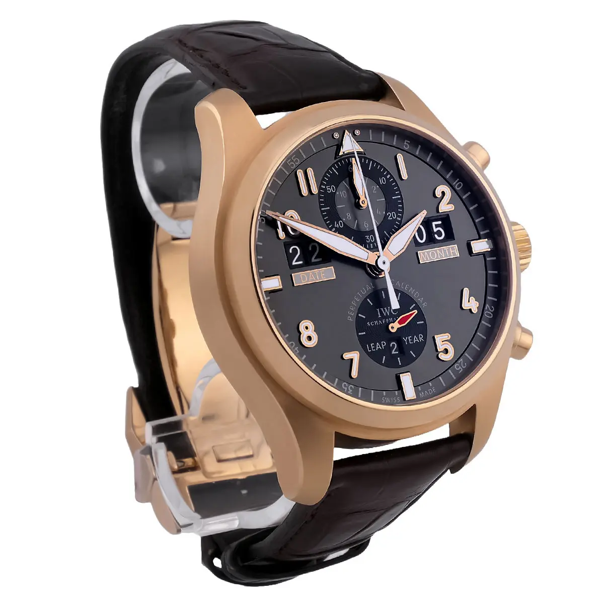 IWC Spitfire Perpetual Calendar Roségold IW379103 NOS Gehäuse links