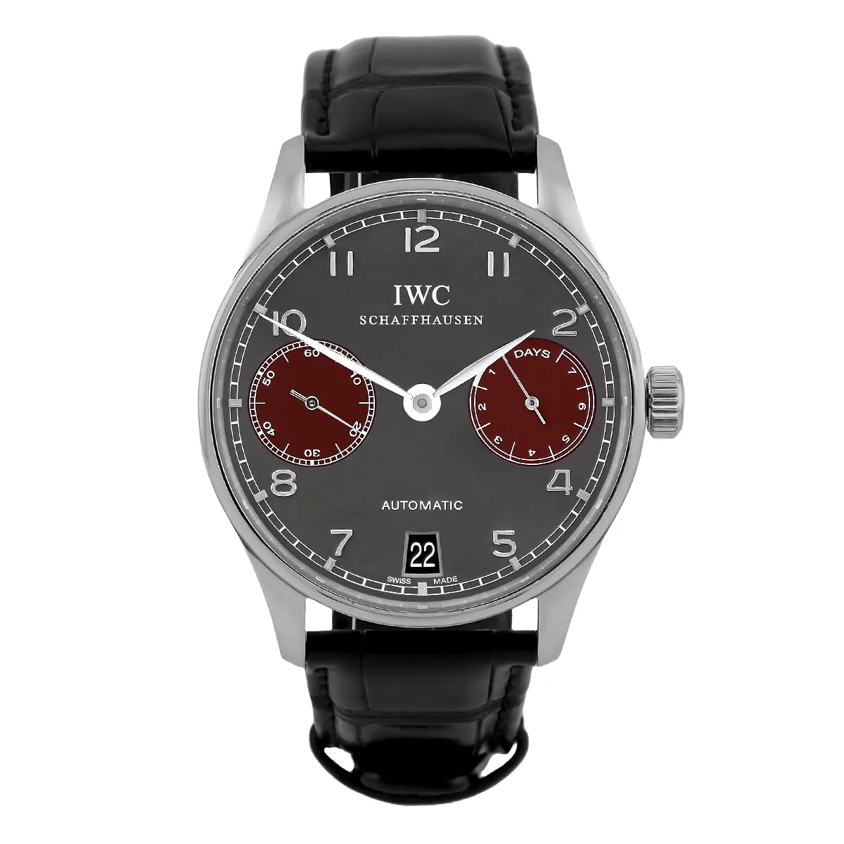 IWC Portugieser Edelstahl schiefergrau IW500126 Neuwertig Front