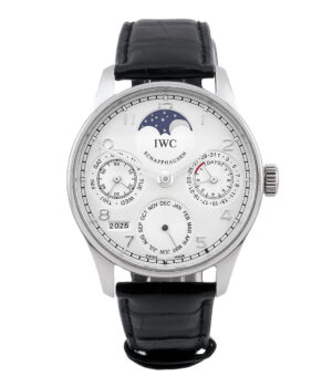 IWC Portugieser Portuguese Perpetual Calendar Platin mit silbernem Zifferblatt Referenz IW502219