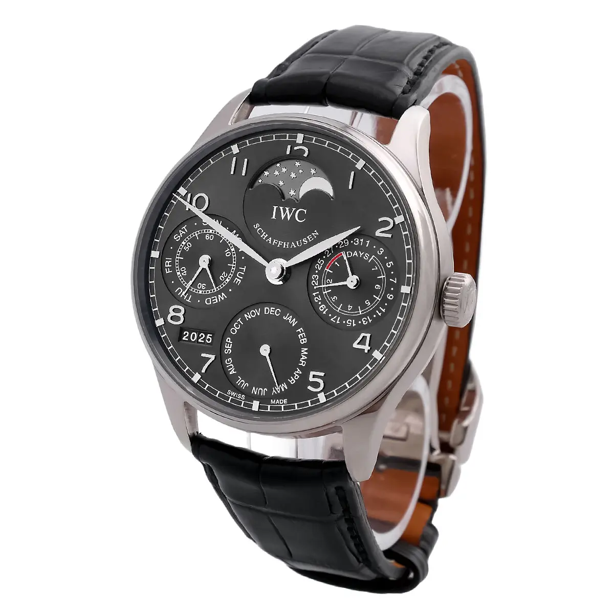 IWC Portugieser Perpetual Calendar Weißgold IW502218 Full Set rechte Gehäuseseite