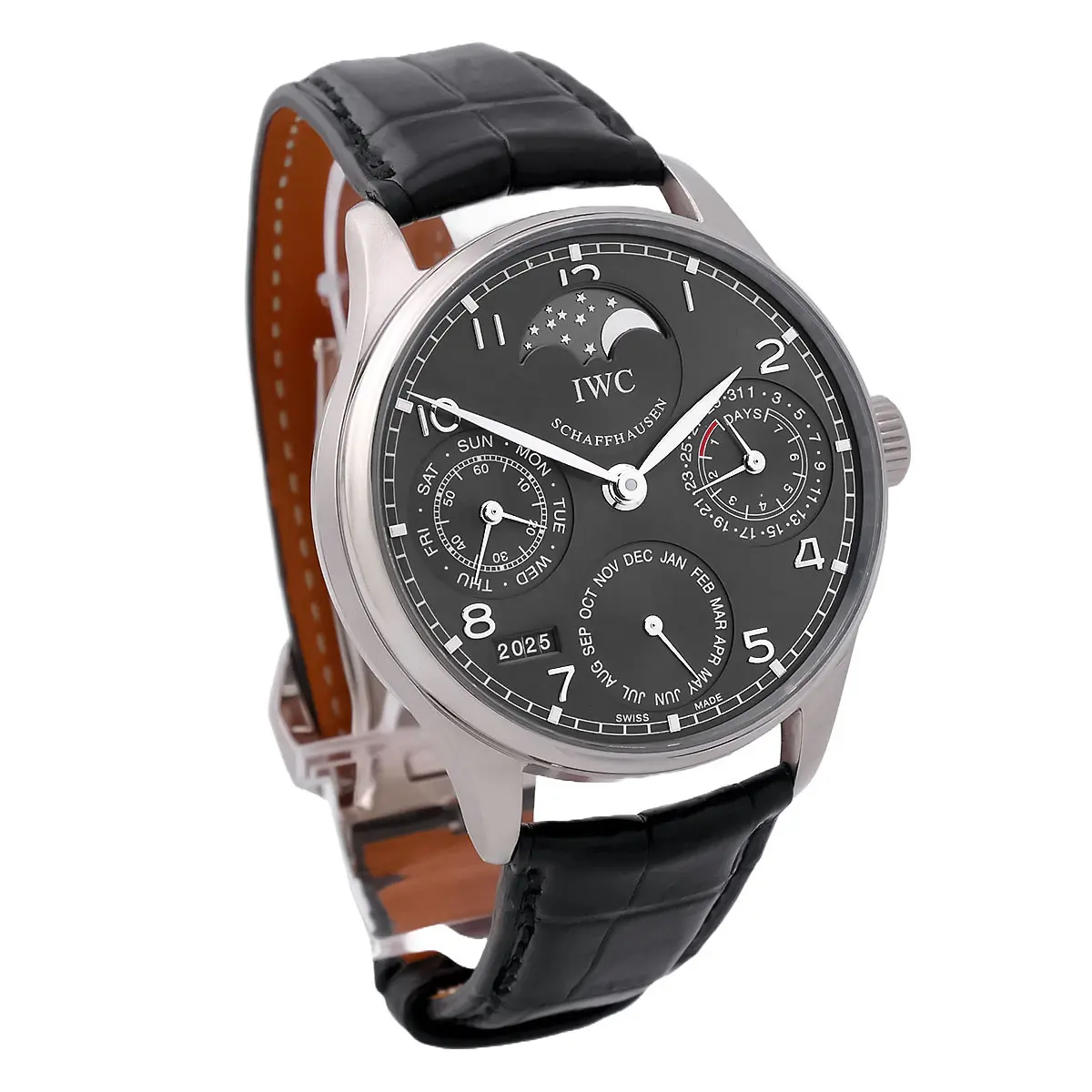 IWC Portugieser Perpetual Calendar white gold IW502218 Service 2025 left side of case
