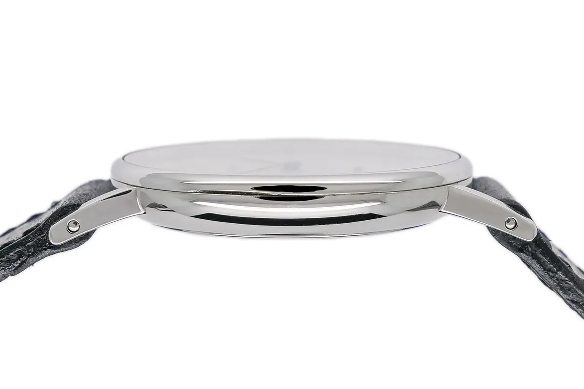 Nomos Glashütte Ludwig Edelstahl 201 Profilansicht flach