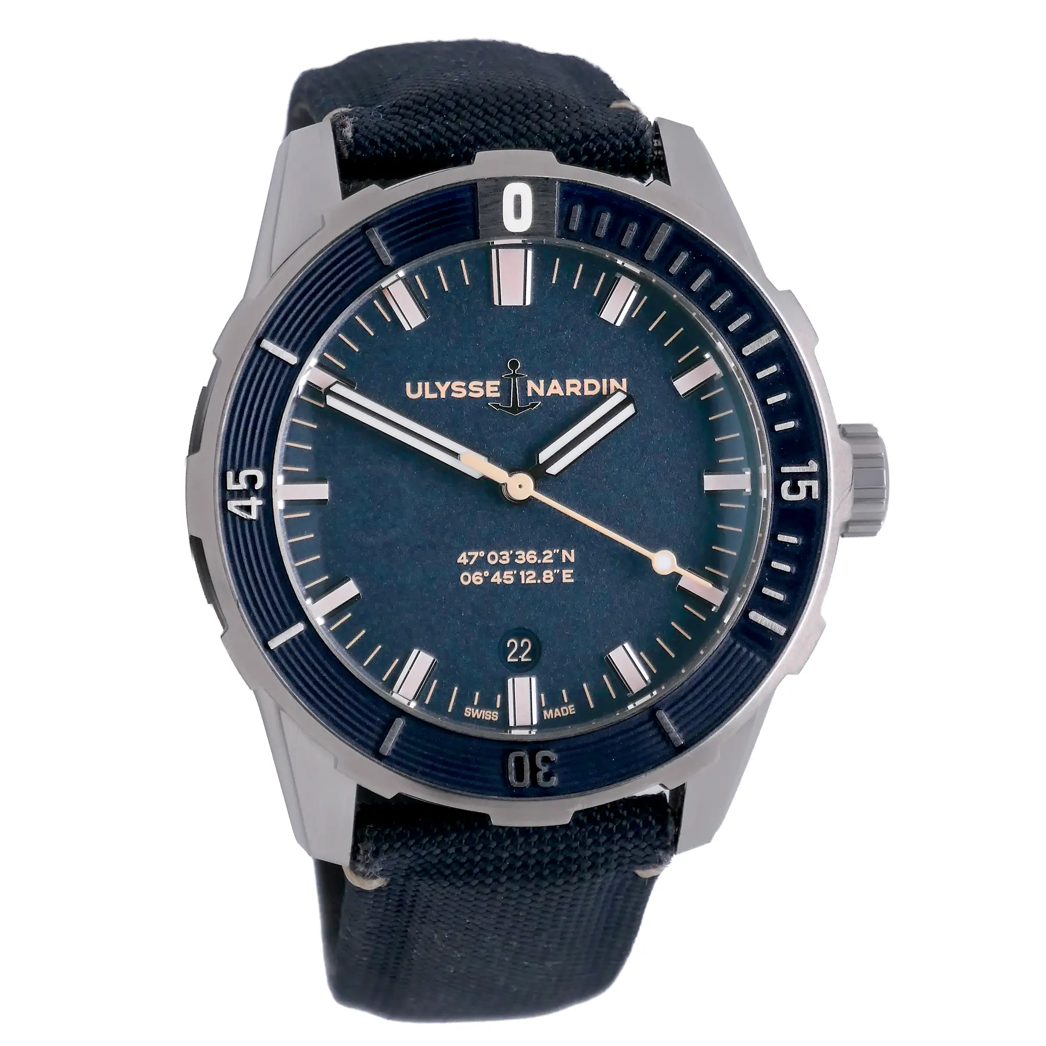 Ulysse Nardin Diver 42mm Blau Stahl 8163-175/93 Frontansicht