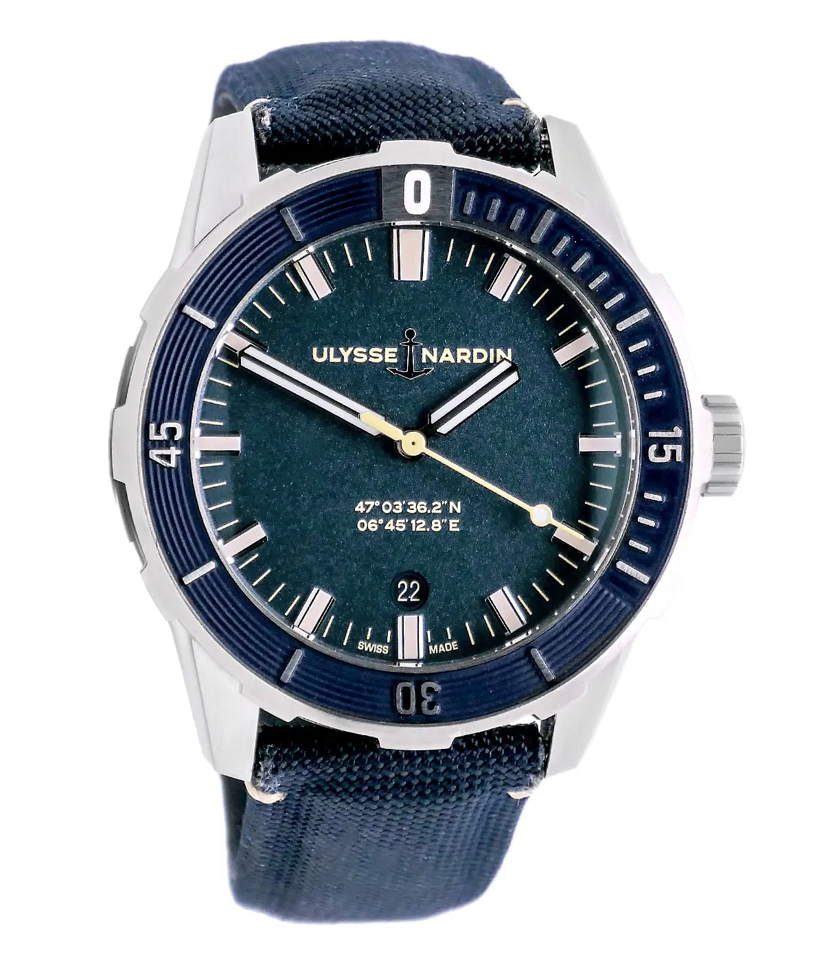 Ulysse Nardin Diver 42mm Blau Stahl 8163-175/93 Frontansicht
