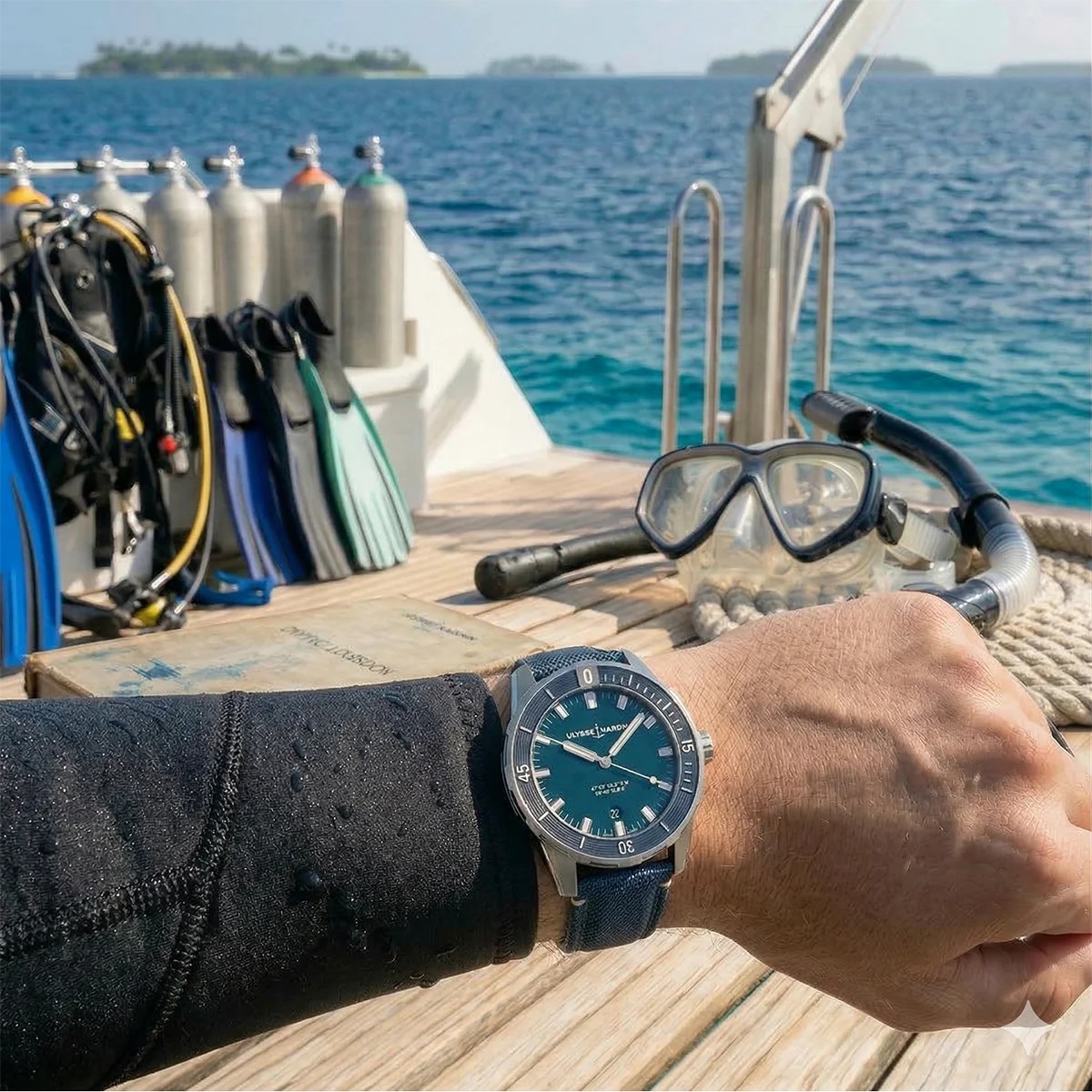 Ulysse Nardin Diver 42mm Blau Stahl 8163-175/93 Wristshot