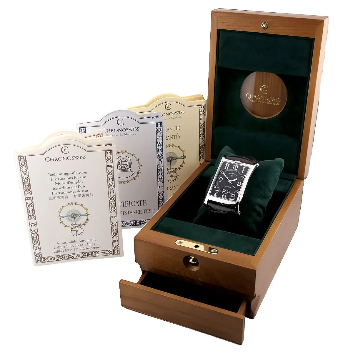 CHRONOSWISS Imperia Imperator Edelstahl CH2873 Worn Gesamtansicht Lieferumfang