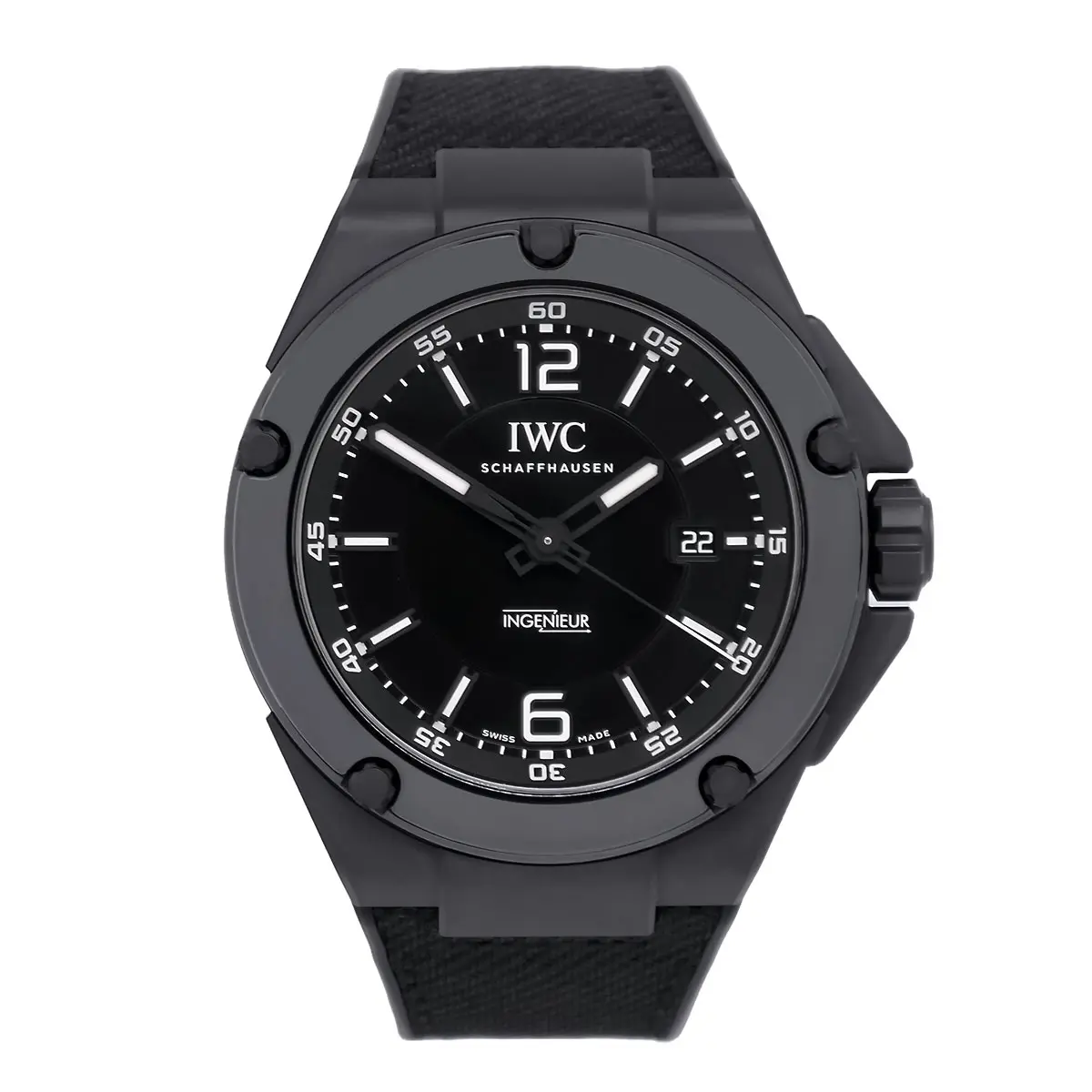 IWC Ingenieur AMG Black Series Ceramic IW322503 Zifferblatt Frontalansicht