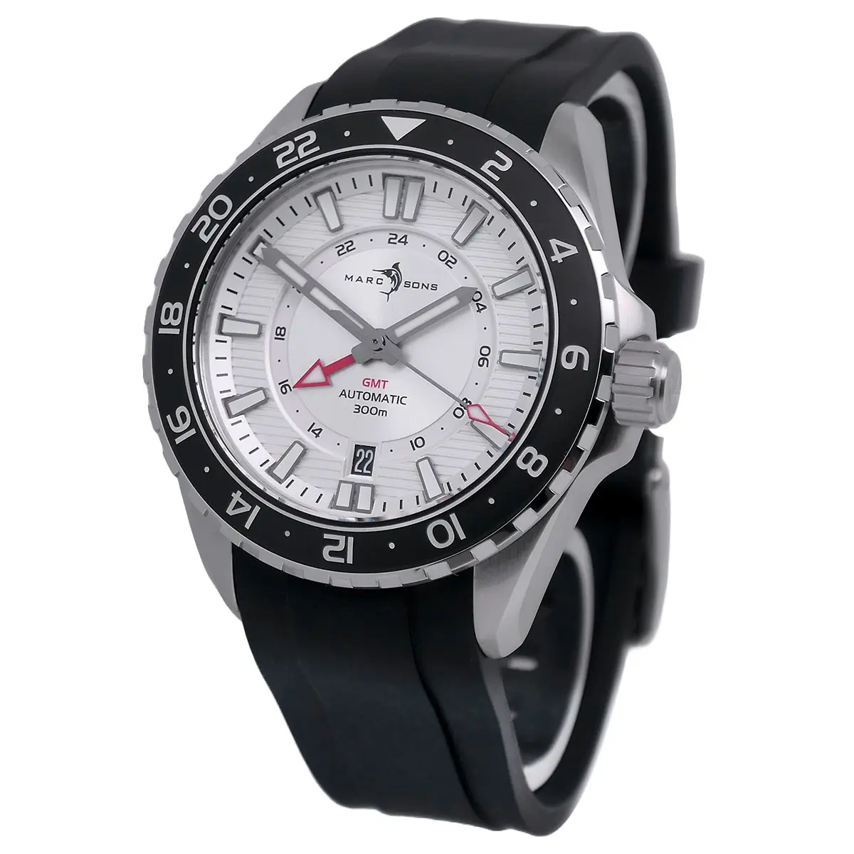 Marc & Sons GMT II Silber Schwarz MSG-008-07 Flankenschutz Gehäuseseite rechts