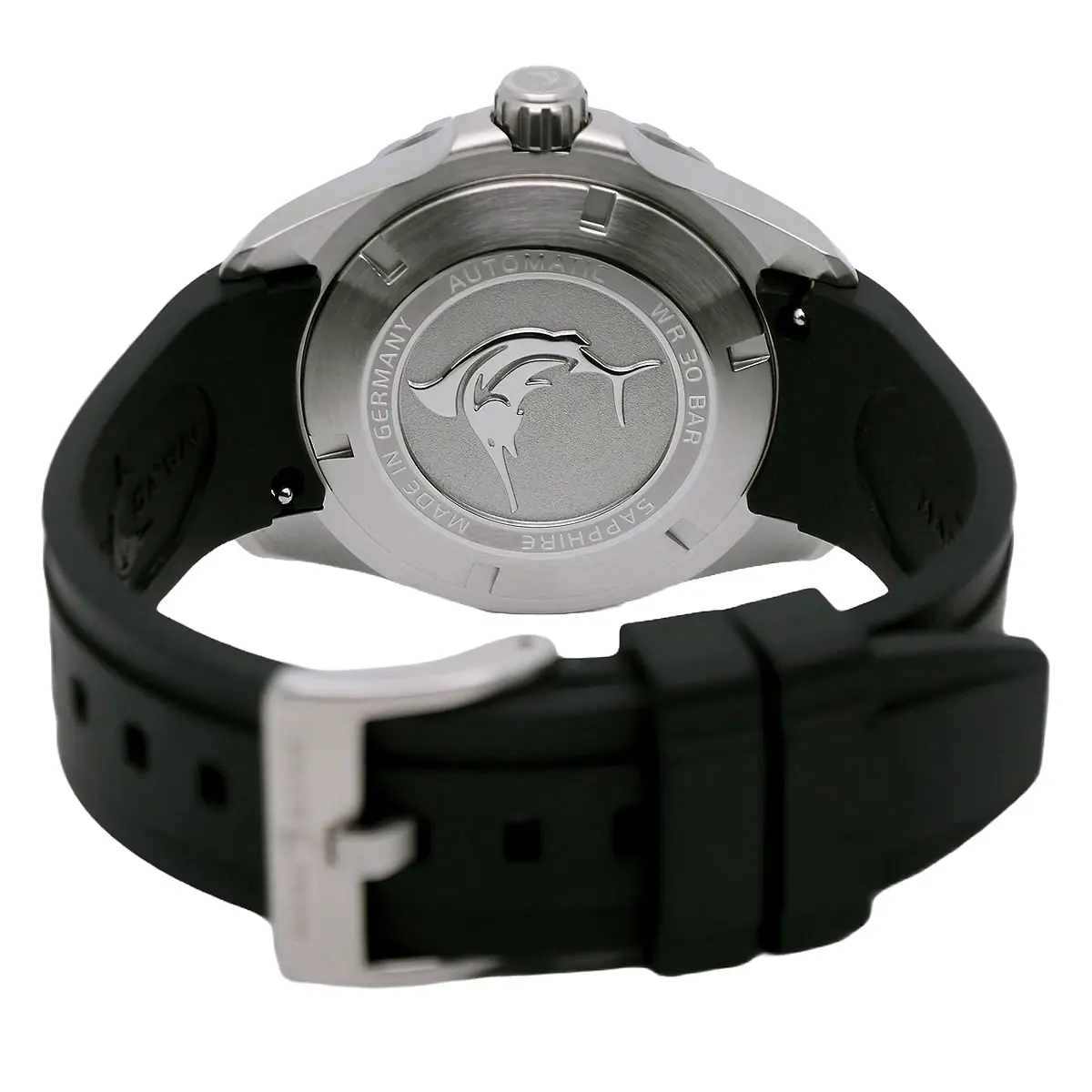 Marc & Sons GMT II Silber Schwarz MSG-008-07 massiver Edelstahlboden verschraubt