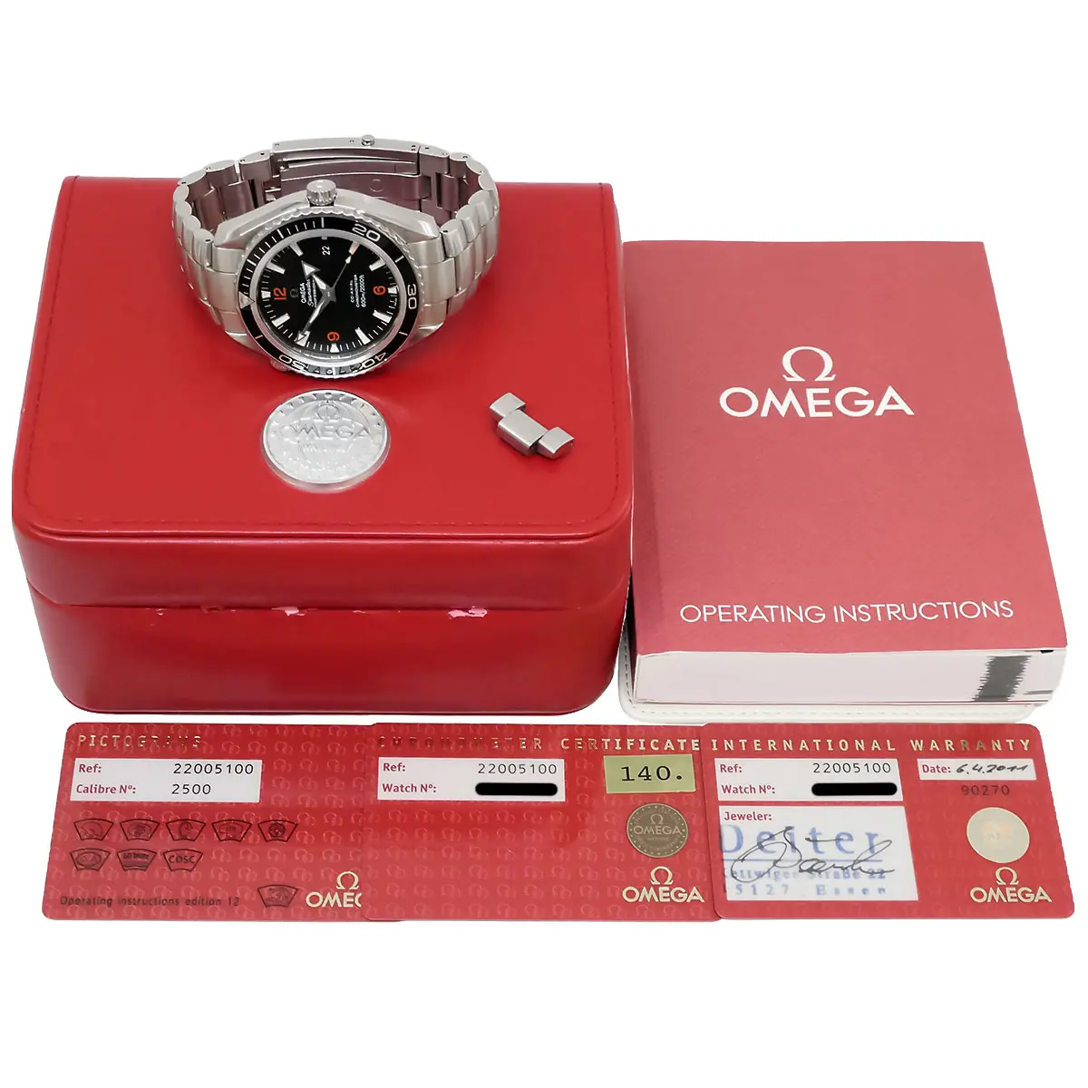 OMEGA | Seamaster Planet Ocean 45,5 mm Co-Axial | Ref. 2200.51.00 – Full Set – Service 2025 – Bild 7