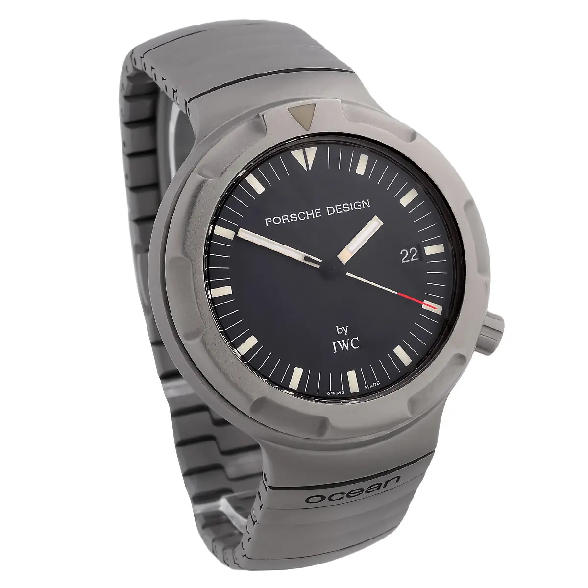 IWC Ocean 2000 case flank left titanium frosted