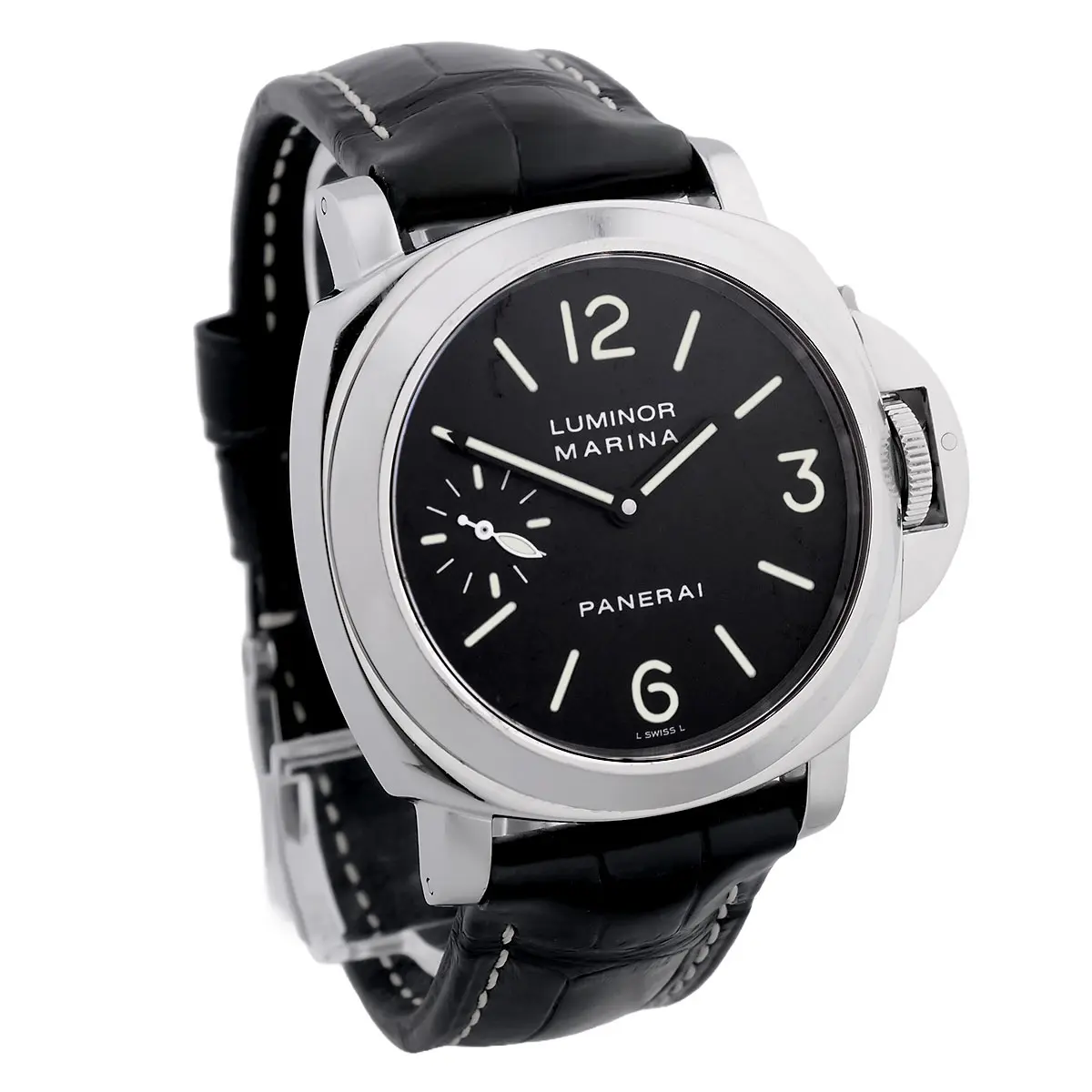 Panerai Luminor Marina Edelstahl PAM00001 Poliertes Gehäuse Links