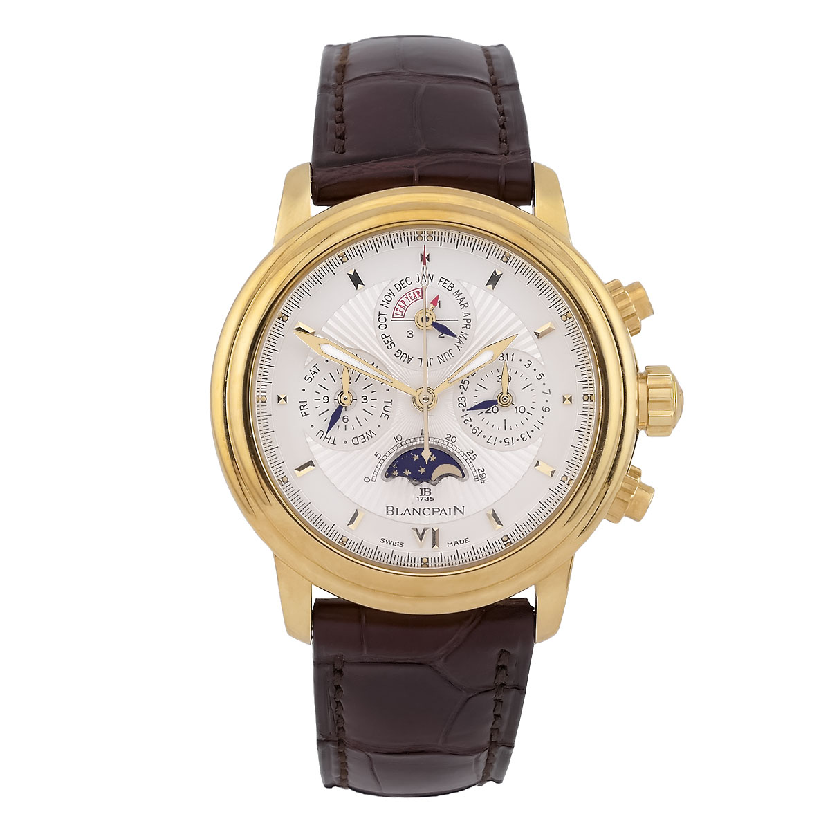 blancpain-leman-perpetual-calendar-chronographg-gelbgold-2585A-3342A-53A-limitiert-03-2201_1 BLANCPAIN Leman Perpetual Calendar Chronograph in Gelbgold, mit silbernem Zifferblatt, Limitiert auf 29 Stück, 2585A-3342A-53A
