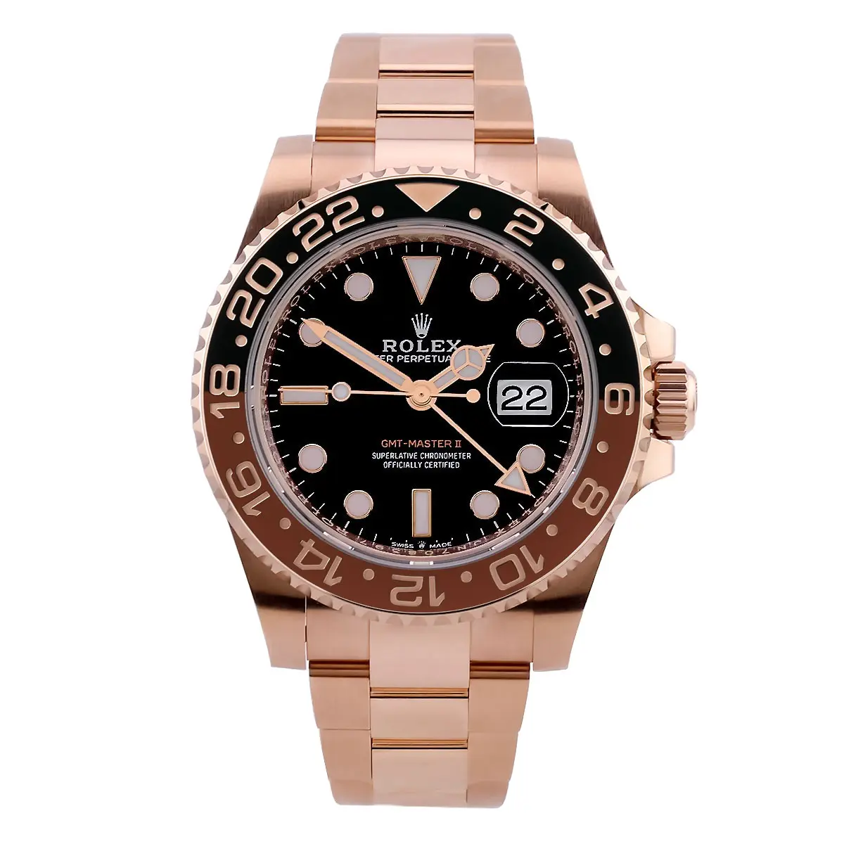 ROLEX | GMT-Master II Everose-Gold Rootbeer | Ref. 126715CHNR – Full Set