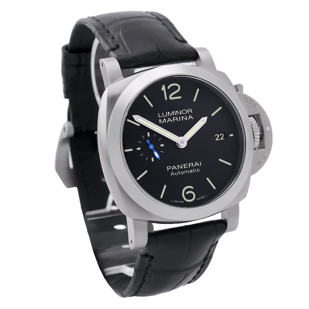Panerai Luminor Quaranta Edelstahl PAM01372 Gehäuseflanke links